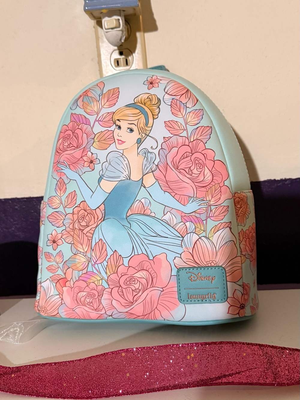 Loungefly Cinderella Floral Mini Backpack - Blue & Pink